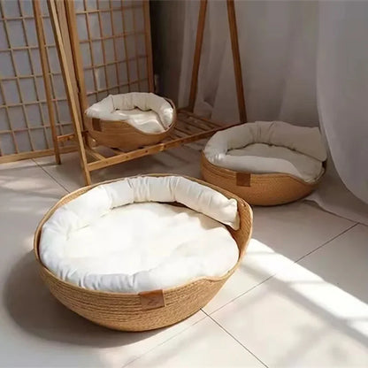 Bamboo-Weave Pet Sofa Bed