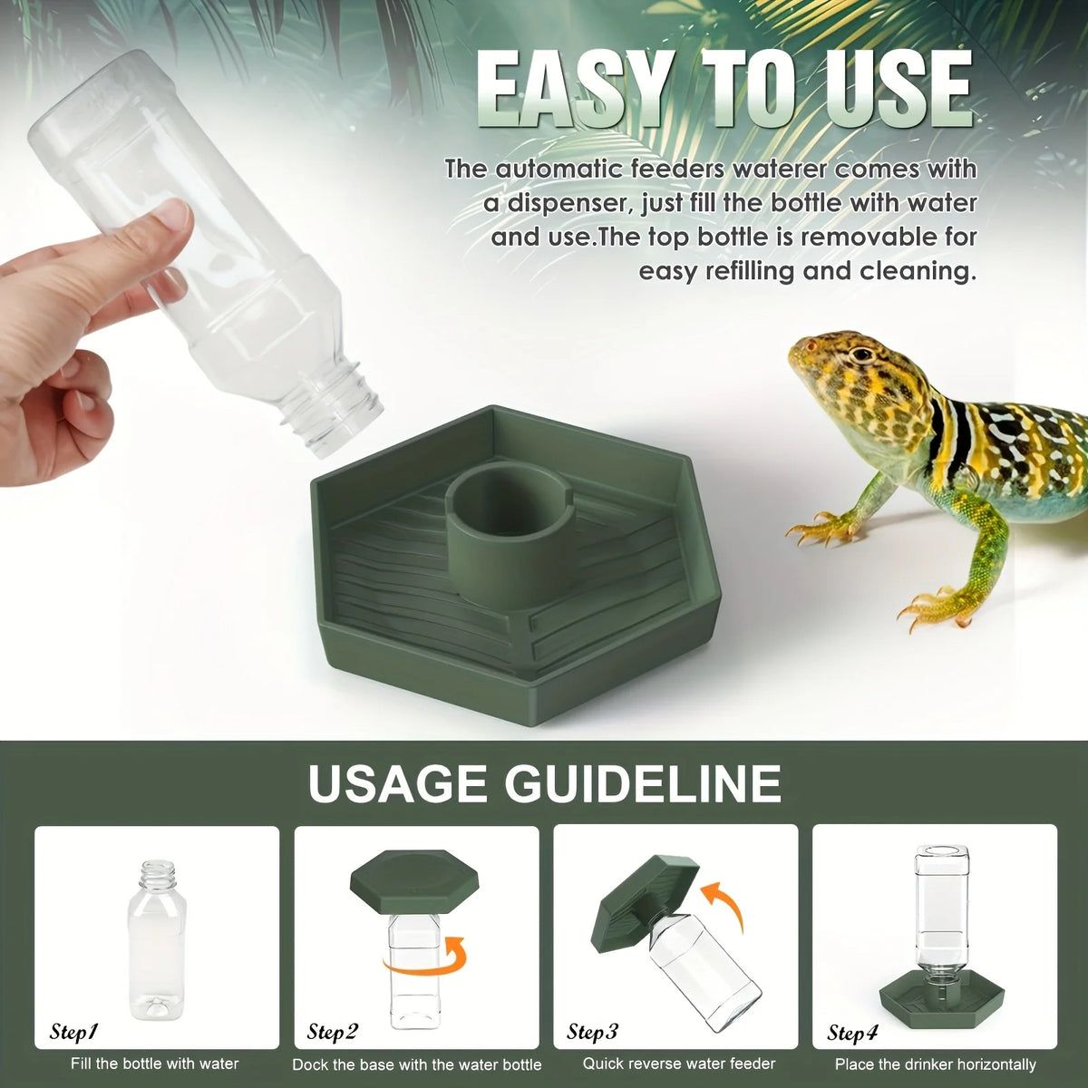 Automatic Reptile Food & Water Feeder