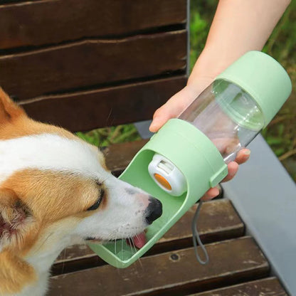 Dog & Cat Water Bottle with Food Storage