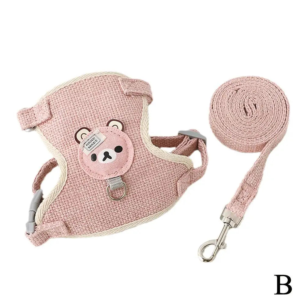 Small Pet Adjustable Vest Harness & Leash Set