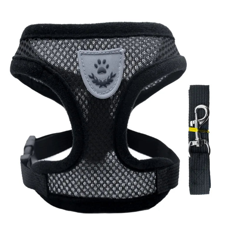 Breathable Mesh Small Pet Harness & Leash