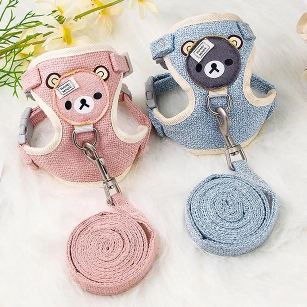 Small Pet Adjustable Vest Harness & Leash Set