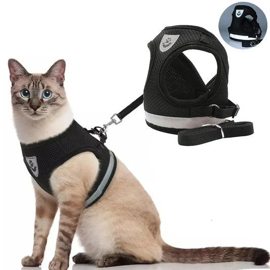 Reflective Escape-Resistant Cat Harness & Leash