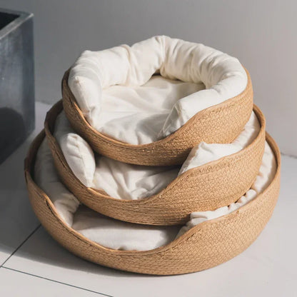 Bamboo-Weave Pet Sofa Bed