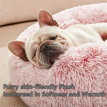 Plush Donut Calming Pet Bed