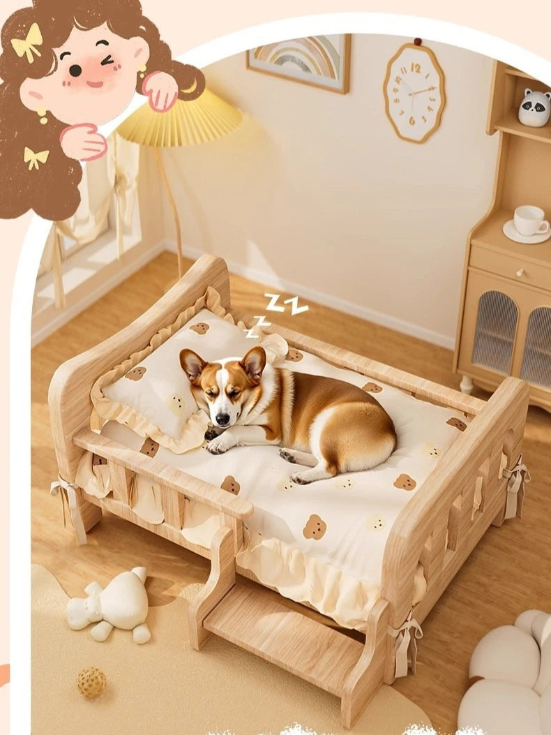 Solid Wood Pet Bed