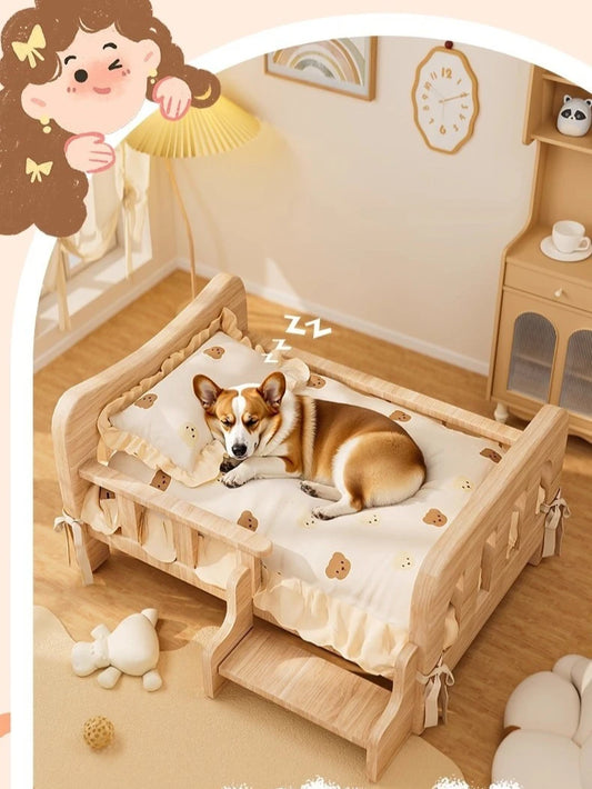 Solid Wood Pet Bed