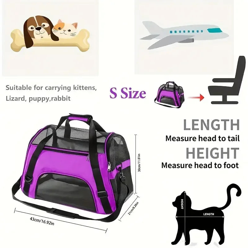 Portable Mesh Dog & Cat Travel Carrier