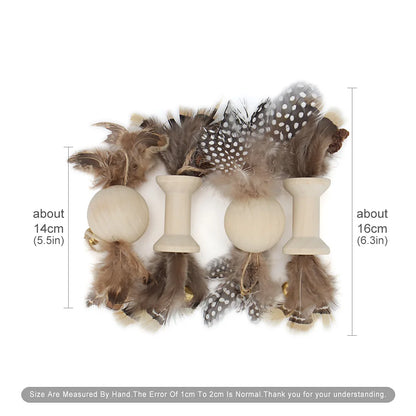 3-Piece Feather Cat Teaser Set
