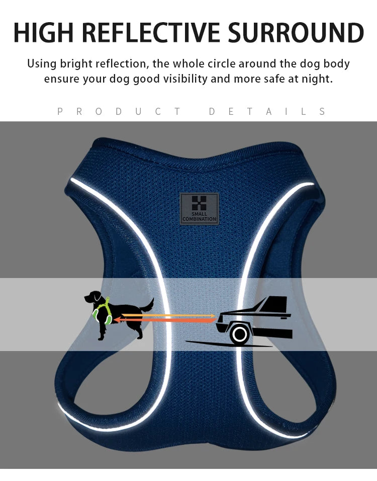 Reflective Adjustable Dog Harness & Leash Set