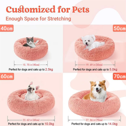Plush Donut Calming Pet Bed