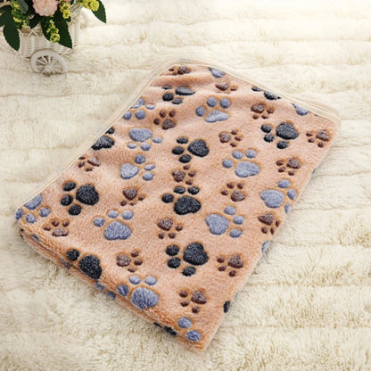 Soft and Skin Friendly Pet Sleeping Blanket Dog Paw Printed Warm Pad Suitable for All Seasons for Household Pet Bedding