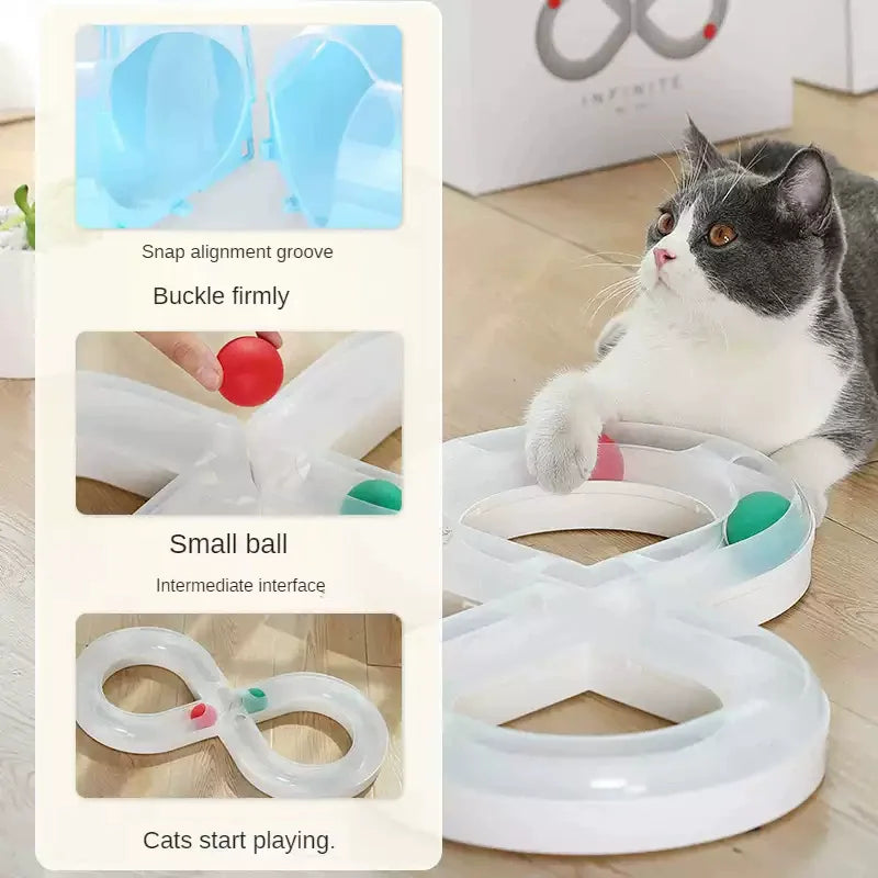 Cat Toy Self Entertaining Track Ball with Spinner Disk Interactive Pet Supplies Pet Orbital Ball Toys Pet Supplies