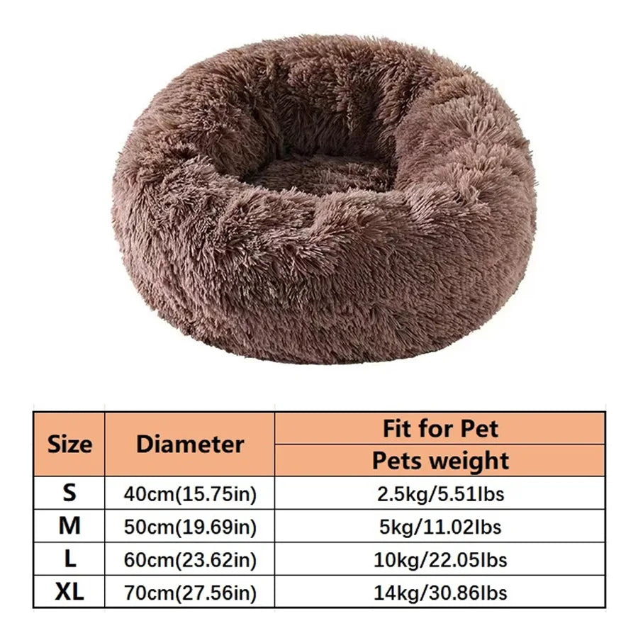 Plush Donut Calming Pet Bed