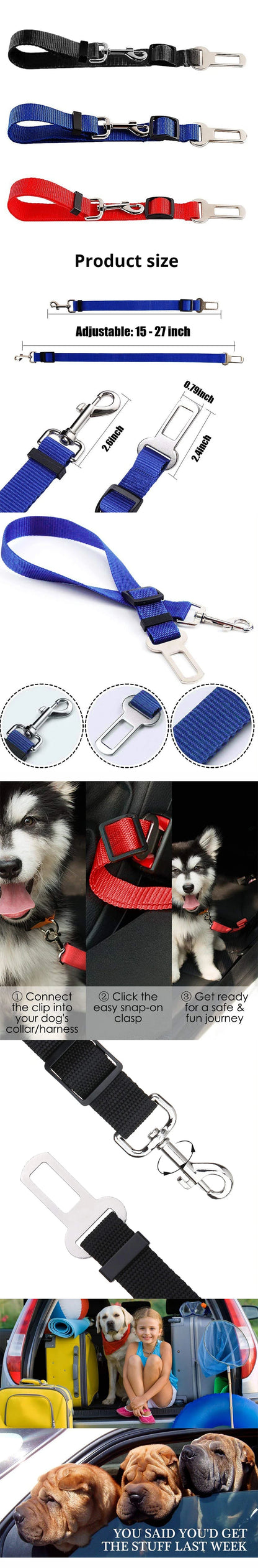 Adjustable Pet Car Seat Belt Restraint