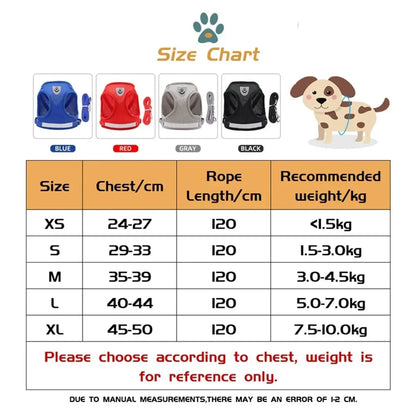 Reflective Escape-Resistant Cat Harness & Leash