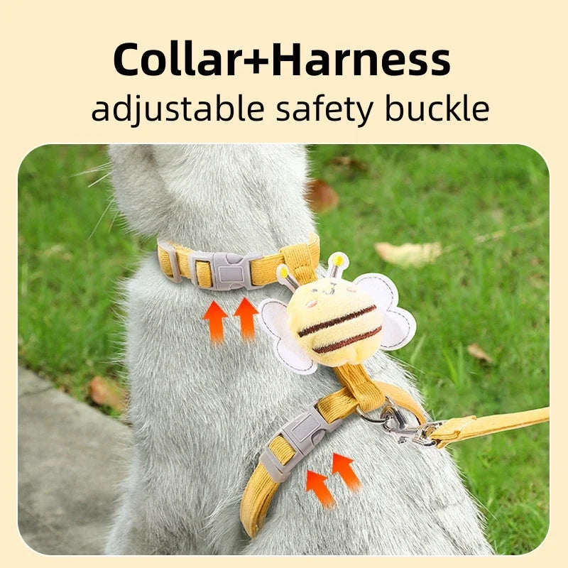 Bee-Themed Pet Harness & Leash Set