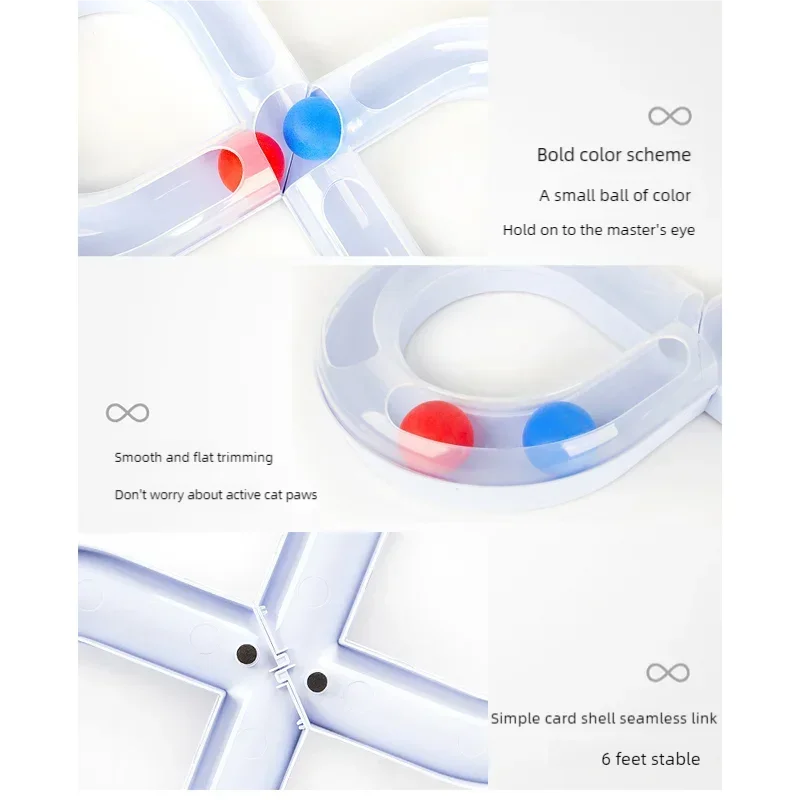 Cat Toy Self Entertaining Track Ball with Spinner Disk Interactive Pet Supplies Pet Orbital Ball Toys Pet Supplies