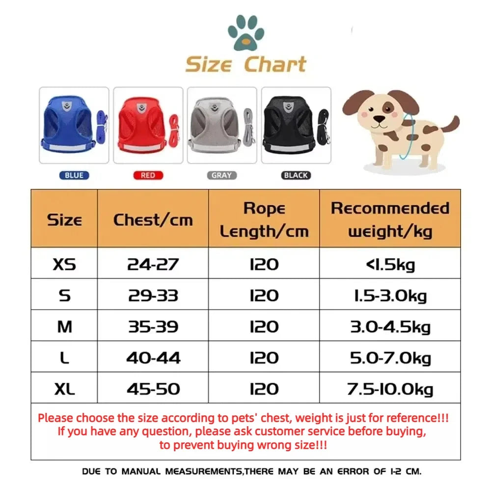 Reflective Escape-Resistant Cat Harness & Leash