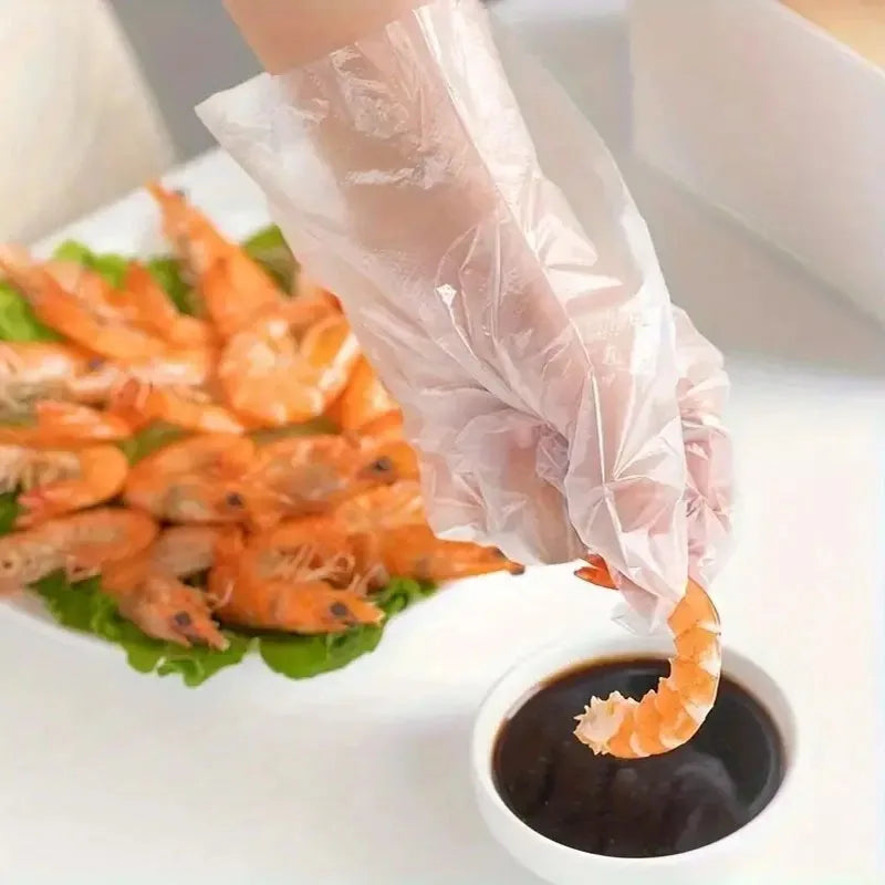 100/200/500PCS Disposable PE Gloves Plastic Gloves Terrace Pet Supplies Salon Catering Services Multi Purpose Household Tools