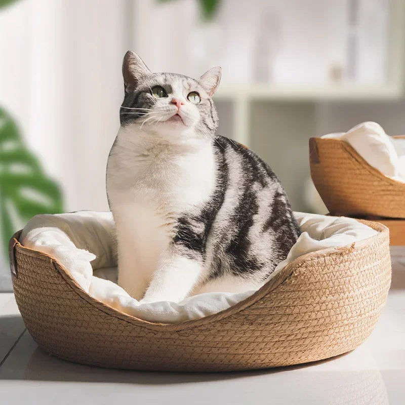 Bamboo-Weave Pet Sofa Bed
