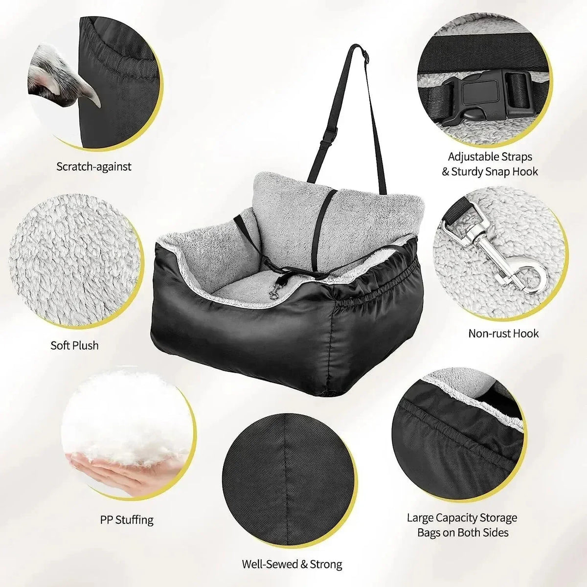 Washable Pet Car Seat & Nest