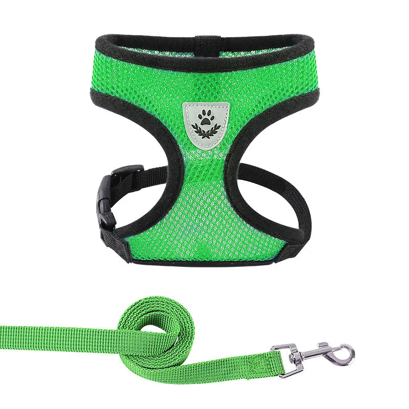 Soft Mesh Cat & Small Dog Harness with Leash