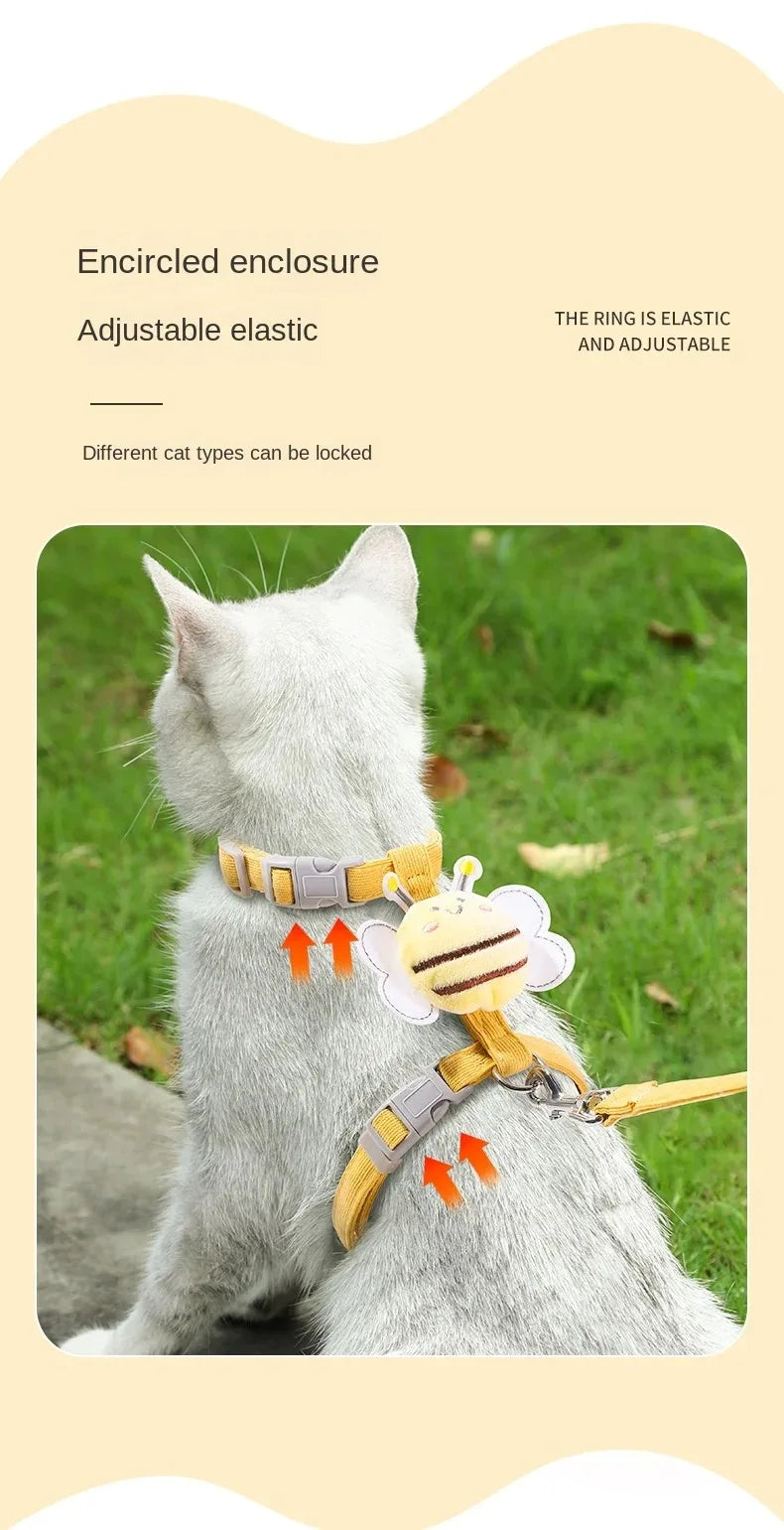 Bee-Themed Pet Harness & Leash Set