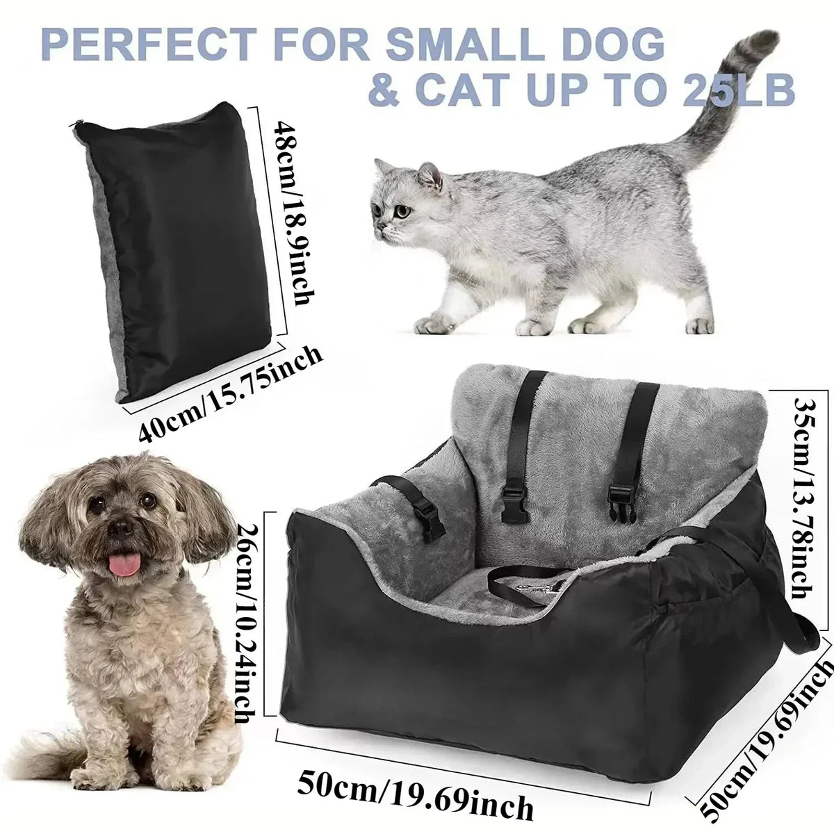 Washable Pet Car Seat & Nest