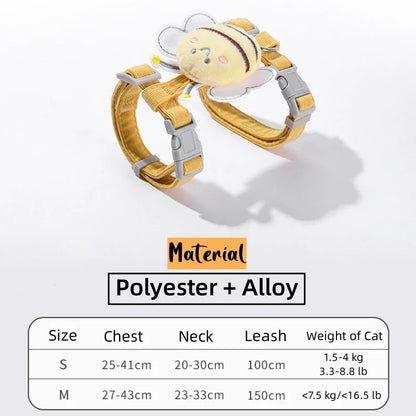 Bee-Themed Pet Harness & Leash Set