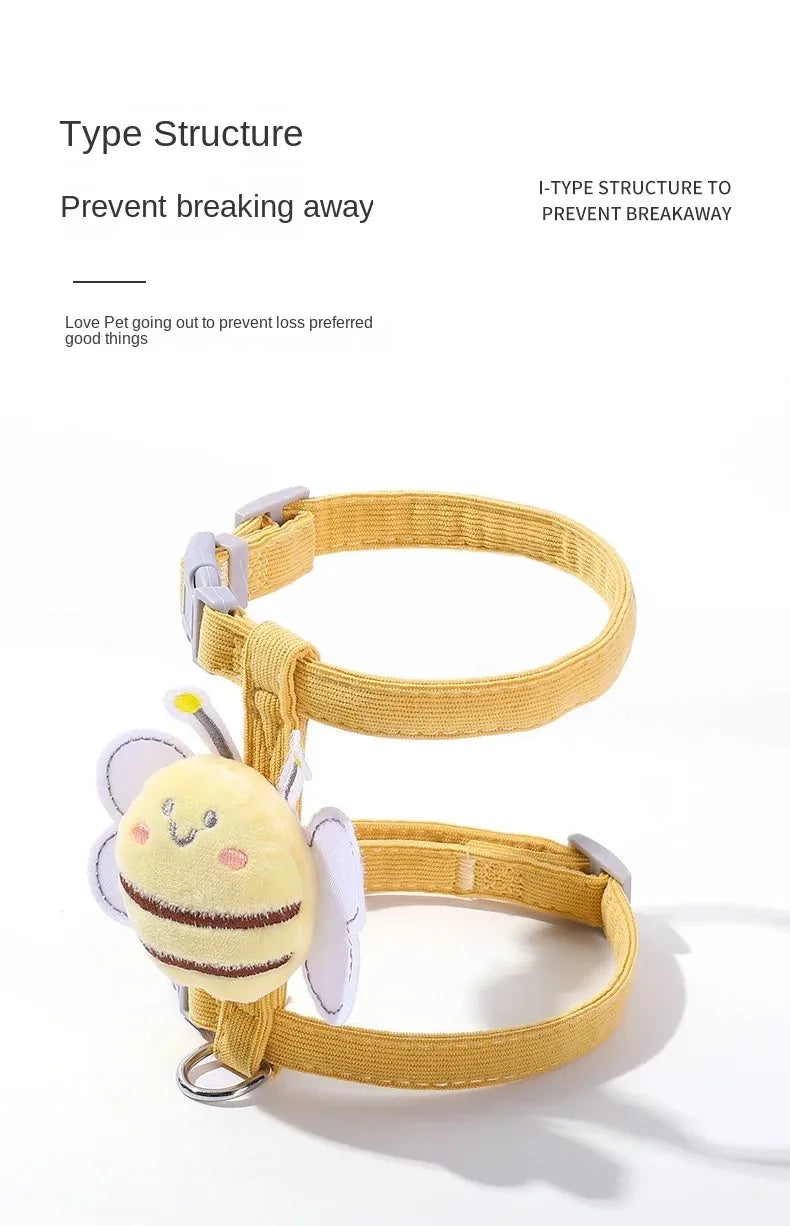 Bee-Themed Pet Harness & Leash Set