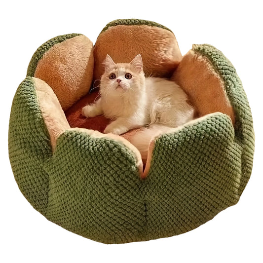 Petal-Shaped Plush Pet Bed