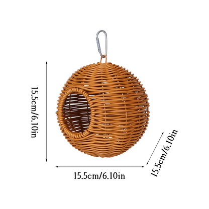 Parrot Nest Hanging Sleephouse Wicker Birdcage Accessory Natural Pet Supplies