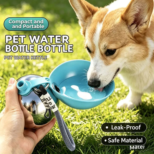 Pet Supplies: Portable Water Dispenser for Dogs Going Out, 304 Stainless Steel Hook, Spherical Reversible Folding Water Dispense