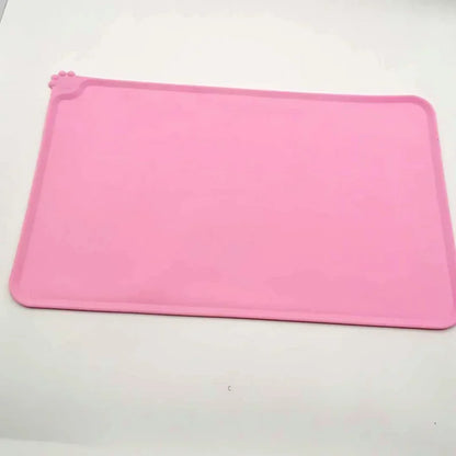 Silicone Pet Food & Water Bowl Mat with Raised Edge